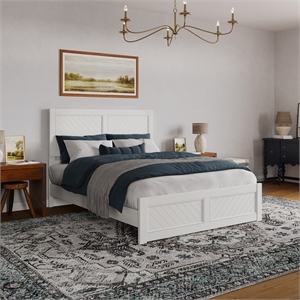 berkshire queen wood low profile platform bed with matching footboard in white
