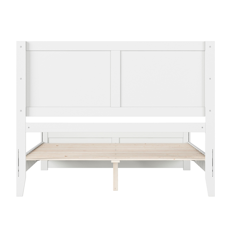 Berkshire Queen Wood Low Profile Platform Bed with Matching Footboard in White