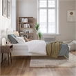 Becket Twin XL Wood Low Profile Platform Bed with Matching Footboard in White
