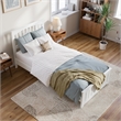 Becket Twin XL Wood Low Profile Platform Bed with Matching Footboard in White