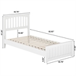 Becket Twin XL Wood Low Profile Platform Bed with Matching Footboard in White