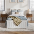 Becket Twin XL Wood Low Profile Platform Bed with Matching Footboard in White