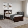 Becket Twin XL Wood Low Profile Platform Bed with Matching Footboard in Walnut