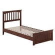 Becket Twin XL Wood Low Profile Platform Bed with Matching Footboard in Walnut