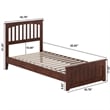 Becket Twin XL Wood Low Profile Platform Bed with Matching Footboard in Walnut