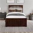 Becket Twin XL Wood Low Profile Platform Bed with Matching Footboard in Walnut