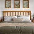 Becket King Wood Low Profile Platform Bed in Light Toffee