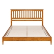 Becket King Wood Low Profile Platform Bed in Light Toffee