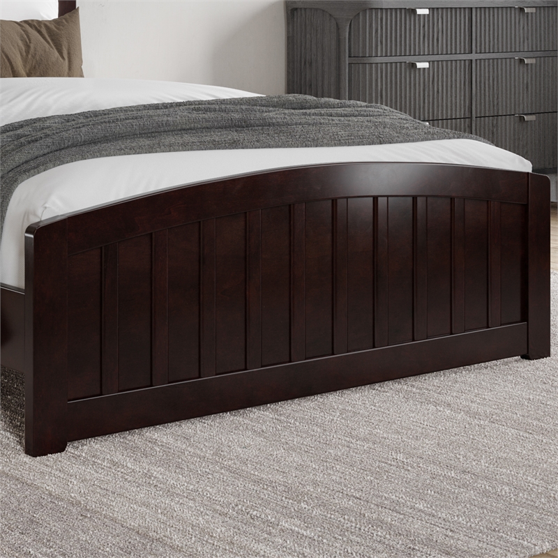 Quincy Full Wood Low Profile Platform Bed with Matching Footboard in Espresso