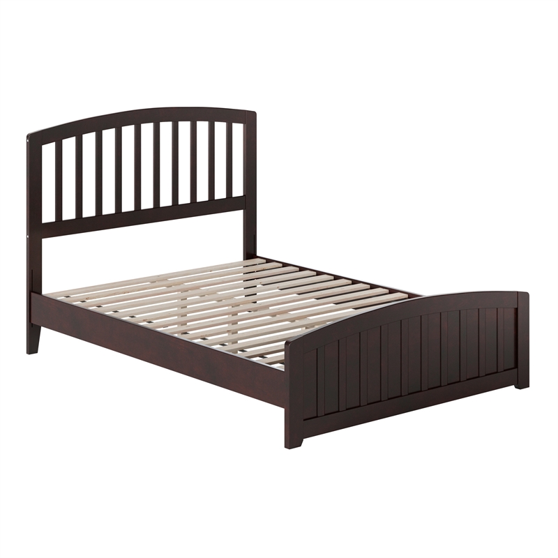 Quincy Full Wood Low Profile Platform Bed with Matching Footboard in Espresso