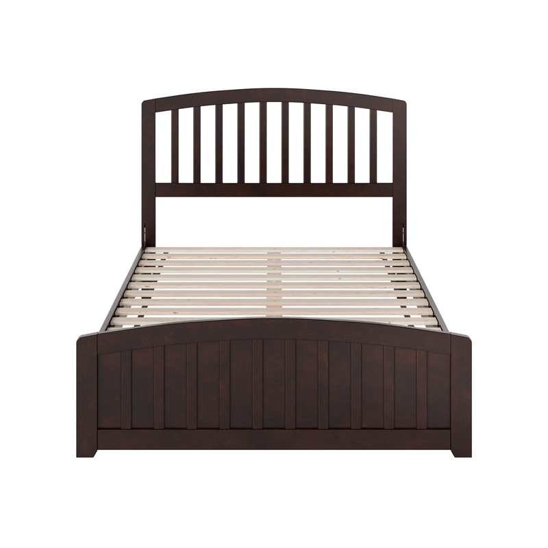 Quincy Full Wood Low Profile Platform Bed with Matching Footboard in Espresso
