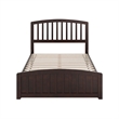 Quincy Full Wood Low Profile Platform Bed with Matching Footboard in Espresso