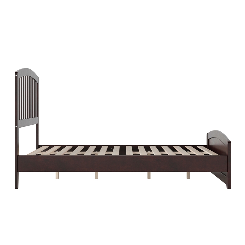 Quincy Full Wood Low Profile Platform Bed with Matching Footboard in Espresso