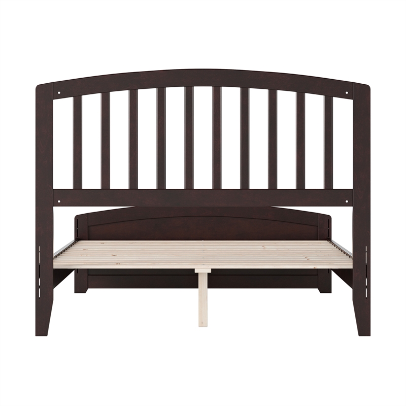 Quincy Full Wood Low Profile Platform Bed with Matching Footboard in Espresso