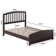 Quincy Full Wood Low Profile Platform Bed with Matching Footboard in Espresso