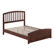 Quincy Full Wood Low Profile Platform Bed with Matching Footboard in Walnut