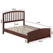 Quincy Full Wood Low Profile Platform Bed with Matching Footboard in Walnut