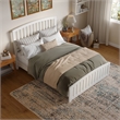 Quincy Queen Wood Low Profile Platform Bed with Matching Footboard in White