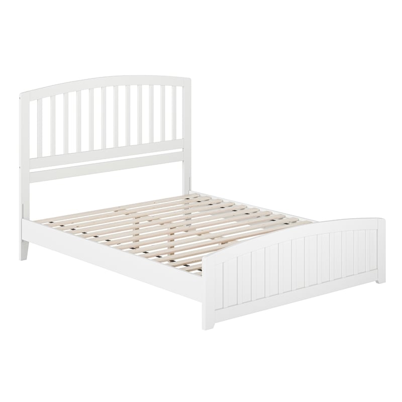 Quincy Queen Wood Low Profile Platform Bed with Matching Footboard in White