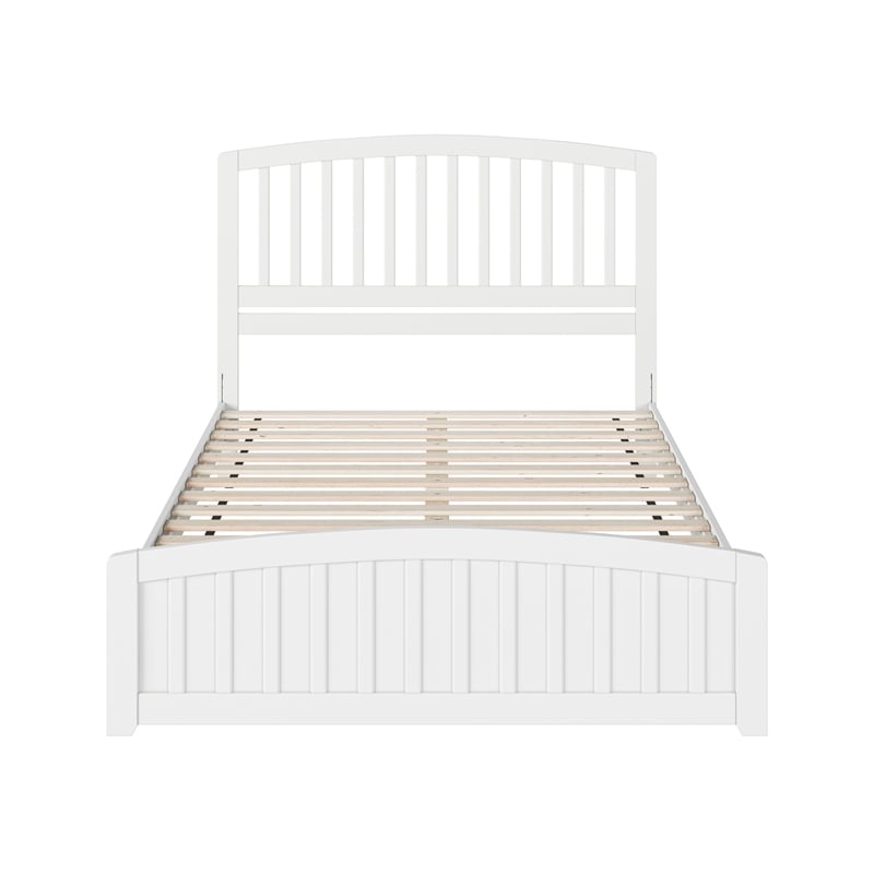 Quincy Queen Wood Low Profile Platform Bed with Matching Footboard in White