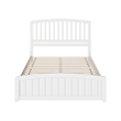 Quincy Queen Wood Low Profile Platform Bed with Matching Footboard in White