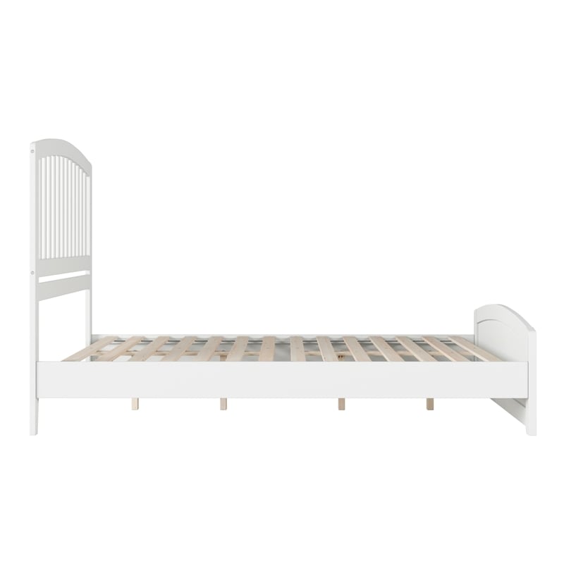 Quincy Queen Wood Low Profile Platform Bed with Matching Footboard in White