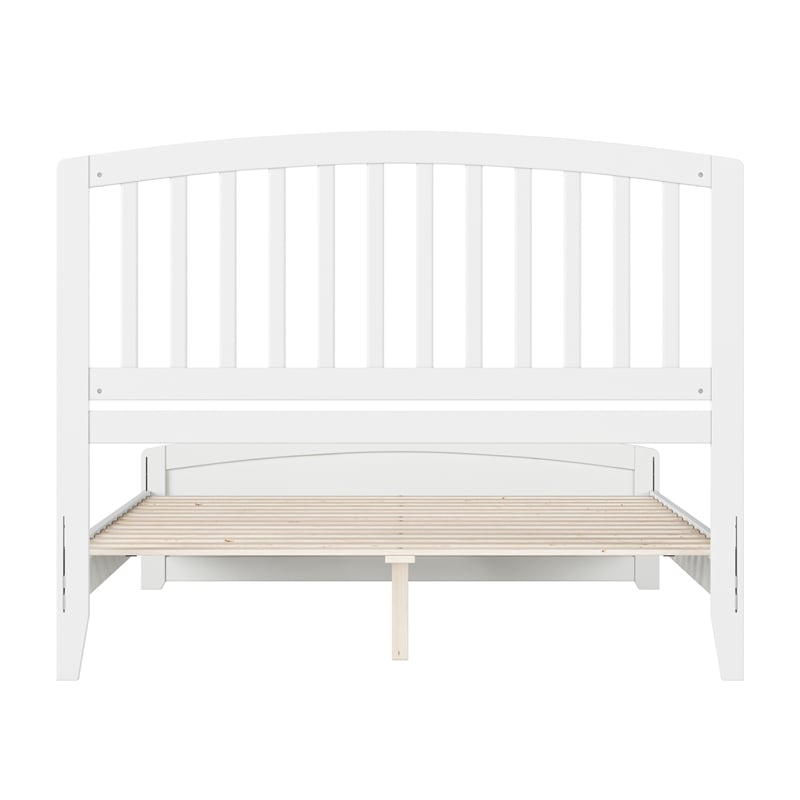 Quincy Queen Wood Low Profile Platform Bed with Matching Footboard in White