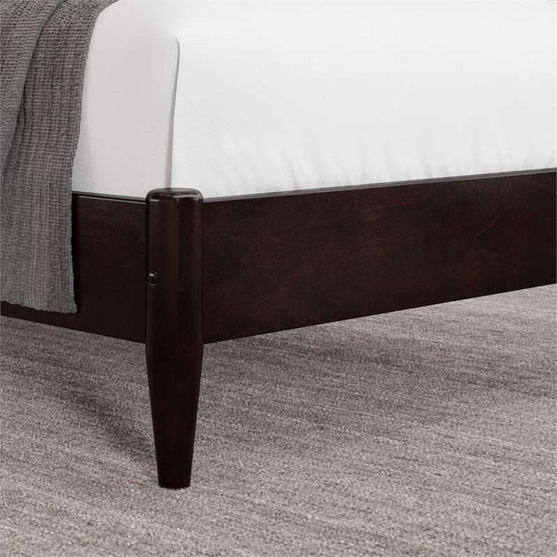 Quincy Twin XL Wood Low Profile Platform Bed in Espresso