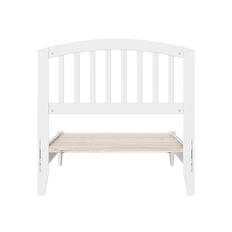 Quincy Twin XL Wood Low Profile Platform Bed in White
