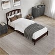 Quincy Twin XL Wood Low Profile Platform Bed in Walnut