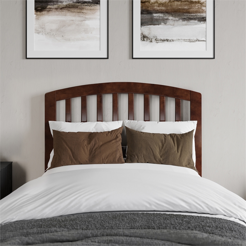 Quincy Twin XL Wood Low Profile Platform Bed in Walnut