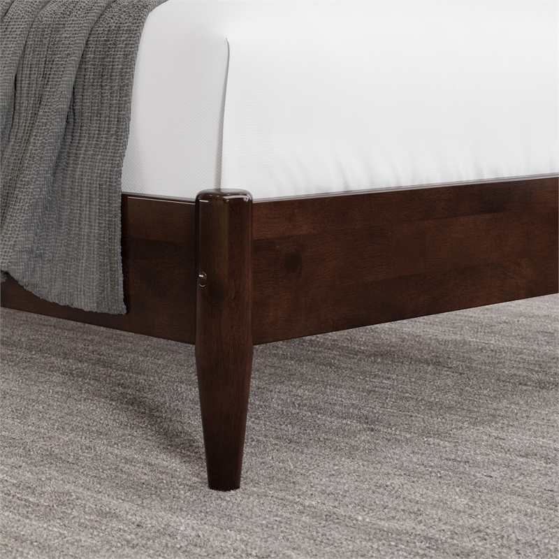 Quincy Twin XL Wood Low Profile Platform Bed in Walnut