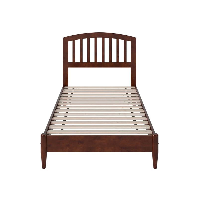 Quincy Twin XL Wood Low Profile Platform Bed in Walnut
