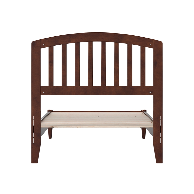 Quincy Twin XL Wood Low Profile Platform Bed in Walnut