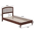 Quincy Twin XL Wood Low Profile Platform Bed in Walnut