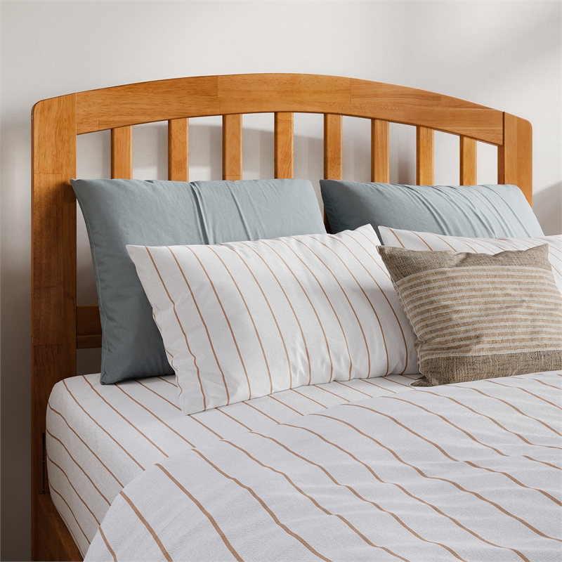 Quincy Twin XL Wood Low Profile Platform Bed in Light Toffee