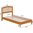 Quincy Twin XL Wood Low Profile Platform Bed in Light Toffee