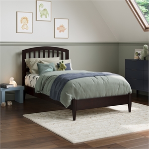 Quincy Twin Wood Low Profile Platform Bed in Espresso