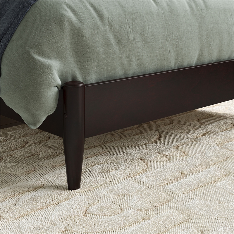 Quincy Twin Wood Low Profile Platform Bed in Espresso