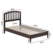 Quincy Twin Wood Low Profile Platform Bed in Espresso