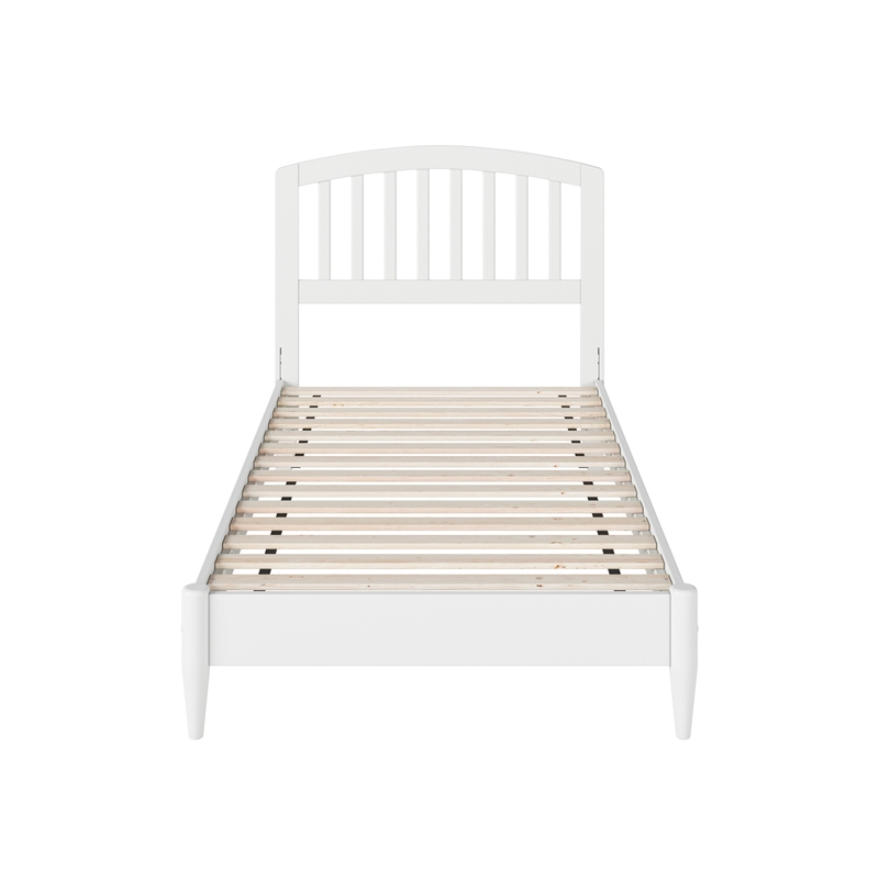 Quincy Twin Wood Low Profile Platform Bed in White