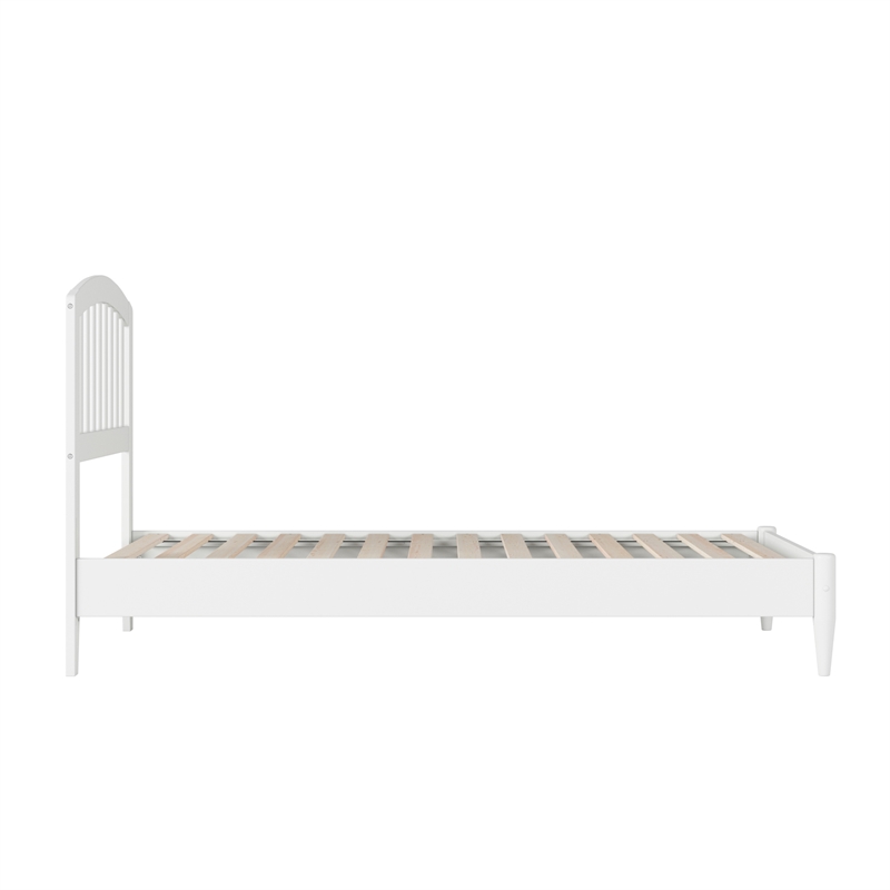 Quincy Twin Wood Low Profile Platform Bed in White