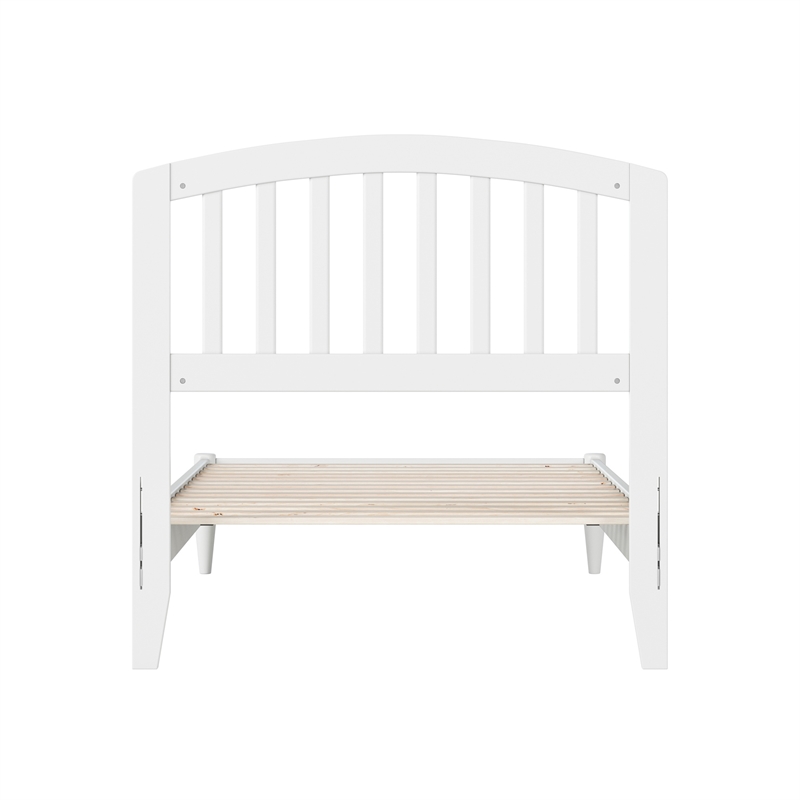 Quincy Twin Wood Low Profile Platform Bed in White
