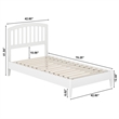 Quincy Twin Wood Low Profile Platform Bed in White