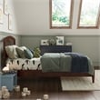 Quincy Twin Wood Low Profile Platform Bed in Walnut