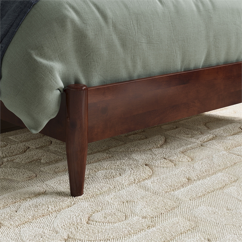 Quincy Twin Wood Low Profile Platform Bed in Walnut