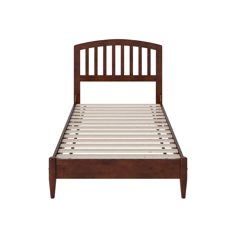 Quincy Twin Wood Low Profile Platform Bed in Walnut