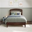 Quincy Twin Wood Low Profile Platform Bed in Walnut