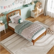 Quincy Twin Wood Low Profile Platform Bed in Light Toffee