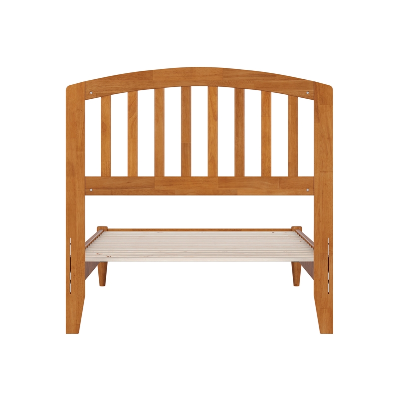 Quincy Twin Wood Low Profile Platform Bed in Light Toffee